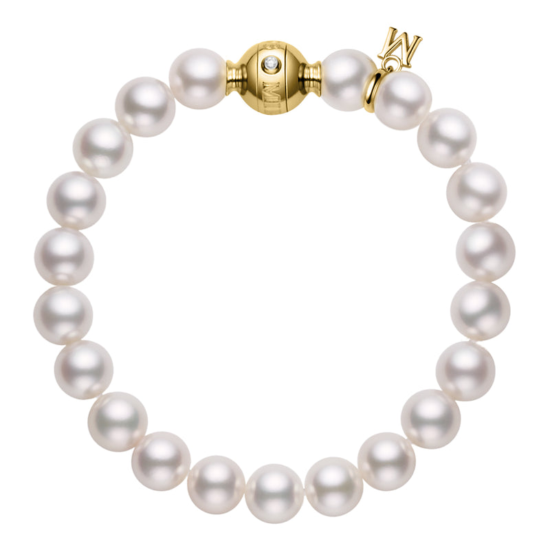 Mikimoto 'M' Code 18ct Yellow Gold Akoya Pearl Bracelet - Laings
